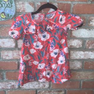 Osh kosh B’gosh Genuine Kids Red Floral Dress. Size 3T Hawaiian tropical